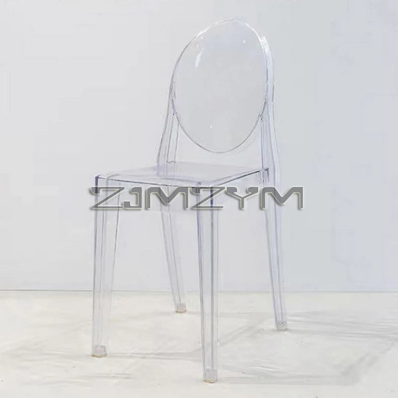 Freizeitstuhl Transparenter Esszimmer-Acrylstuhl Mehrfarbiger Kunststoff Kosmetikmöbel Rückenlehnstuhl