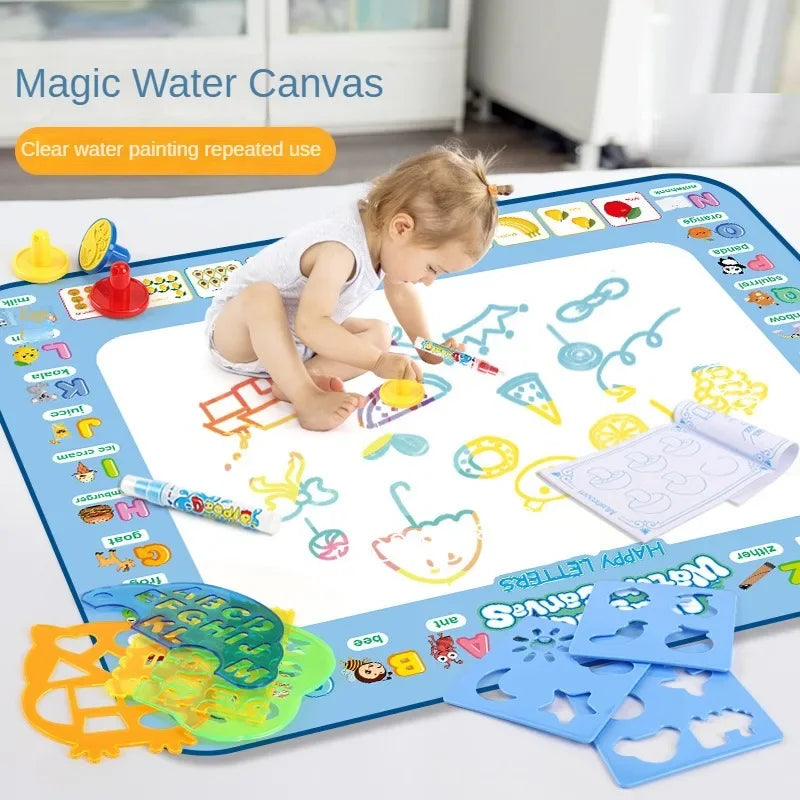 100x80CM Zauberwasser-Zeichenmatte Malen Doodle mit wiederverwendbaren Zauberstiften Montessori Malbrett Lernspielzeug Kindergeschenke