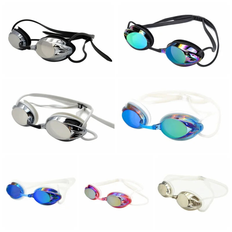 Schwimmbrille für Herren und Damen, High Definition, wasserdicht, Antibeschlag, galvanisierte Gläser, Erwachsene, Brille, Sportbekleidung