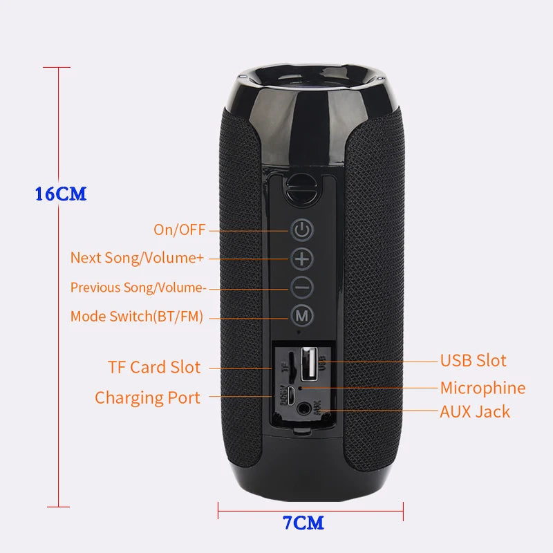 Kabelloser tragbarer Bluetooth Lautsprecher Caixa De Som Blutooth Musik Sound Box Für Radio FM Subwoofer Blootooth Audio Hand Free Baffe