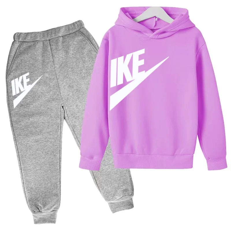 Children 3-12 Years Old Autumn Winter Hoodie Long-sleeved Boys Sweatshirt Girls Toddler Sports Coat Top+Pants Stylish Casual Set