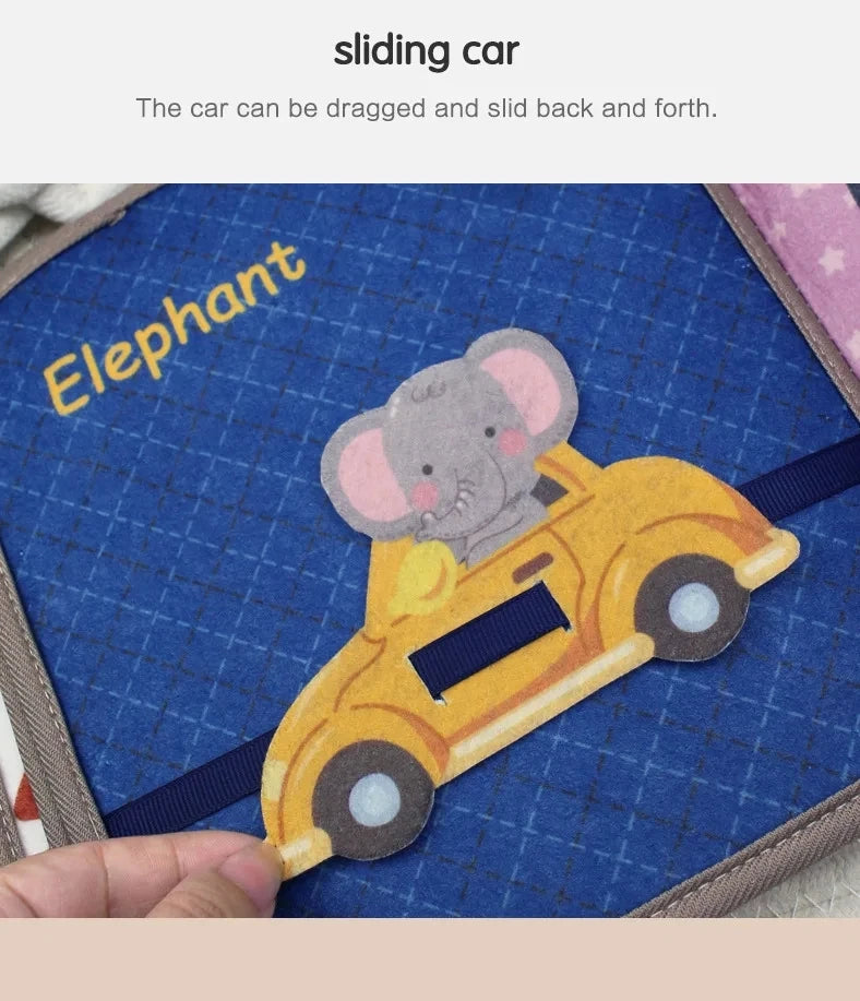 Jouets Montessori Histoire d'Animaux de la Ferme Livre en Tissu d'Activités Jouets d'Apprentissage Préscolaire Motricité Fine Livre en Feutre d'Éducation Précoce pour les Tout-petits