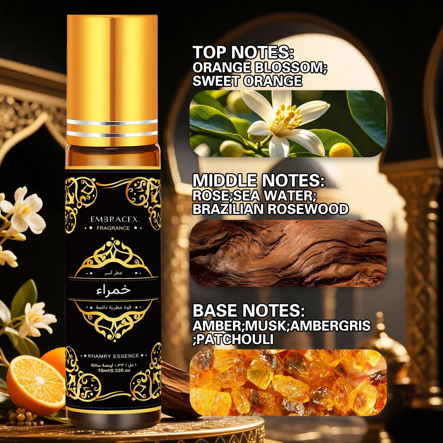6er-Set 10ml Roller ätherische Öle Eid al-Fitr Geschenk Parfümöl Hautpflege Gesichtsöl Körperpflege Luftbefeuchter Sechs langanhaltende Düfte