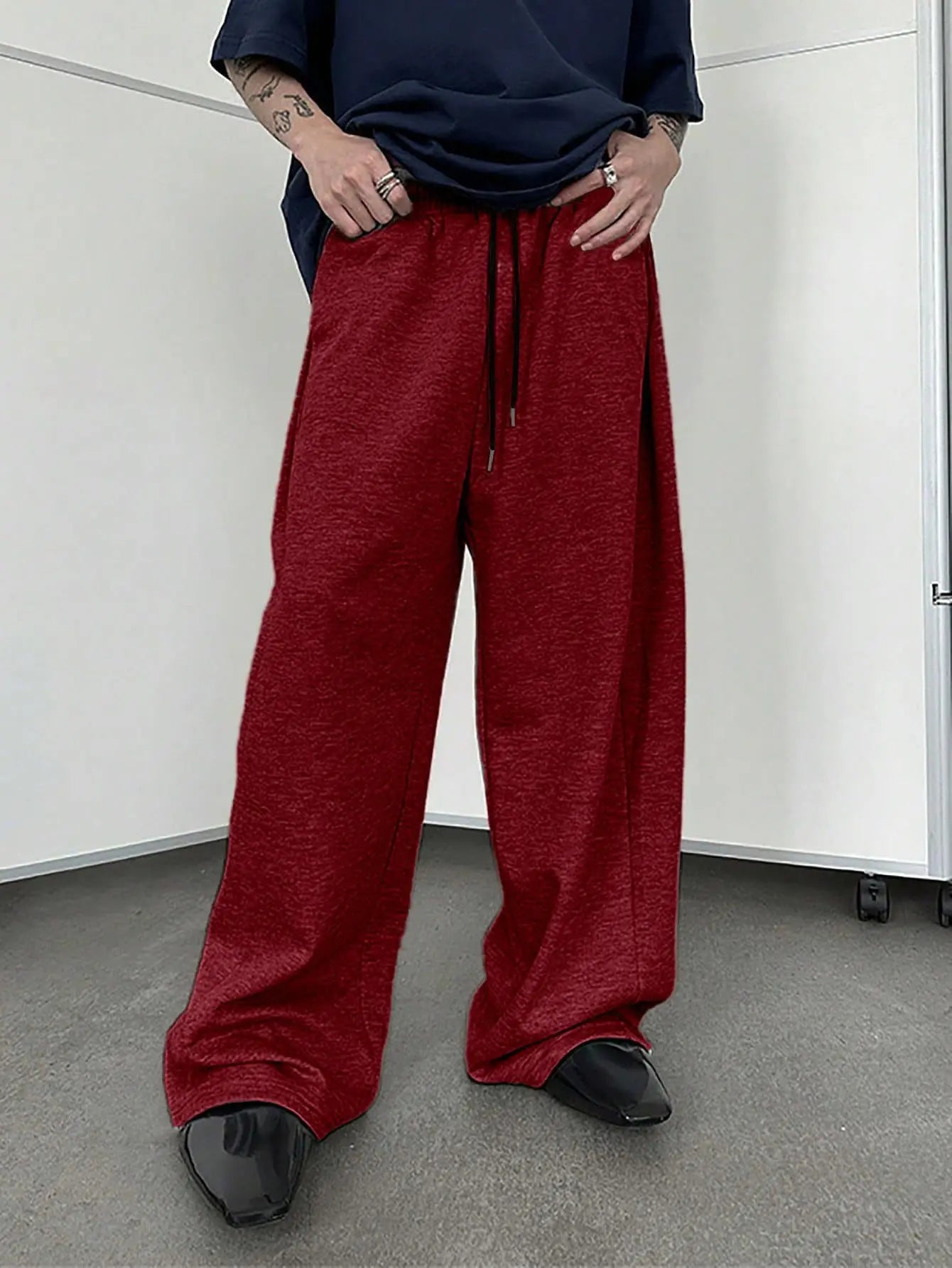 Pantalon de survêtement large Y2K Harajuku pour femmes, streetwear, ample, surdimensionné, gris, de sport, taille haute, avec cordon de serrage, décontracté