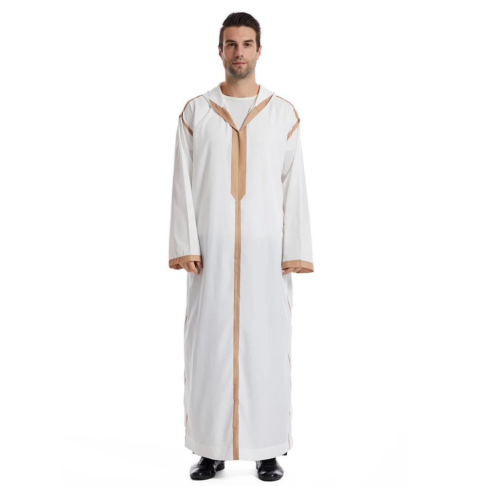 Islam Herren Kapuzen Maxikleid Jubba Thobe Saudi Arabisches Gewand Marokko Kaftan Dubai Türkei Abaya Muslimische Kleidung Ramadan Abayas Kleid