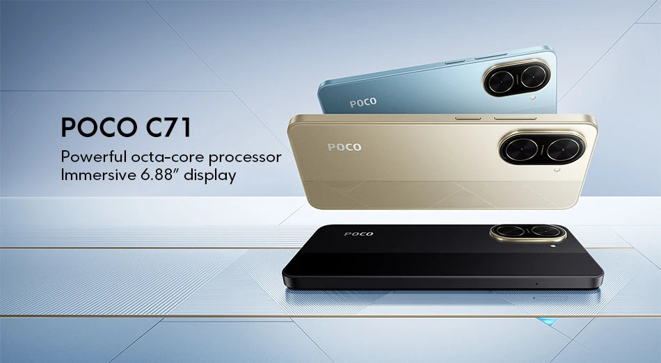 Global Version POCO C71 UNISOC T7250 Processor Immersive 6.88" Display 32MP Al Dual Camera 15W Charging 5200mAh Battery