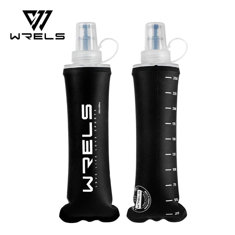 WRELS Trinkflasche TPU Faltbare Soft Flask Outdoor Sport Wasserbeutel Faltbare Trinkflasche 500ml für Laufen Camping BPA-frei