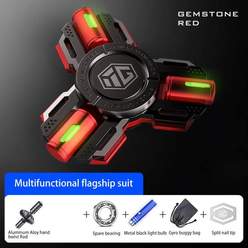 Permanenter Leucht-Fidget Spinner Hand Spinner Legierungsmaterial Lange Rotation Hohe Geschwindigkeit EDC Kind Erwachsener ADHS Stressabbau Spielzeug Geschenke
