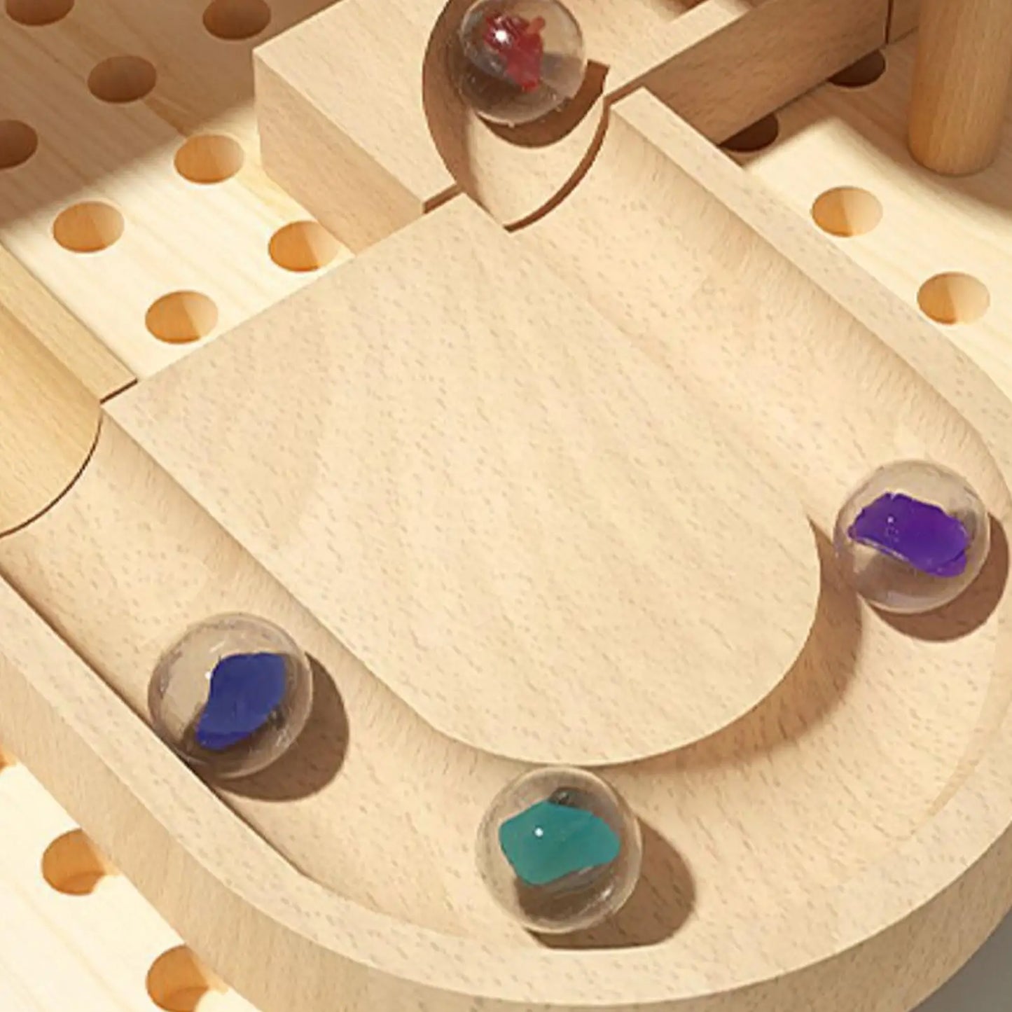 Holzmurmel-Labyrinth Rennbahn Spiel STEM Lernspielzeug für Kinder Lern-Puzzle-Brettspiel für Jungen Mädchen Geburtstagsgeschenke