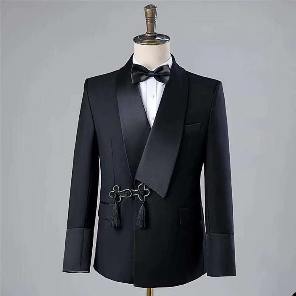 Men Suit Wedding Slim Fit Tassel Shawl Tuxedo
