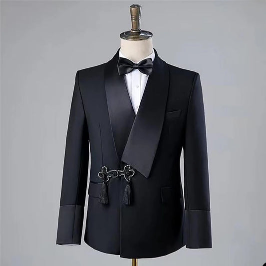 Men Suit Wedding Slim Fit Tassel Shawl Tuxedo
