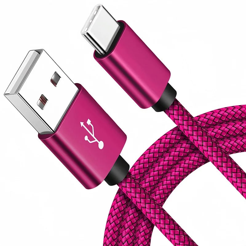 USB-A auf iPhone 15 Nylon geflochtenes Kabel, Schnellladekabel für Huawei Samsung Galaxy S22 Android Handy Ladekabel Zubehör