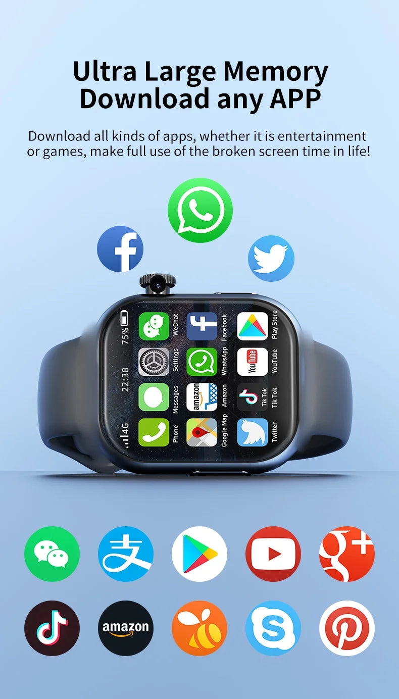Neue VP19 Android Smartwatch Globale Version Wifi GPS 4G 5G Vollnetz SIM-Karte Drehbare Kamera Videoanruf Google Play Erwachsene