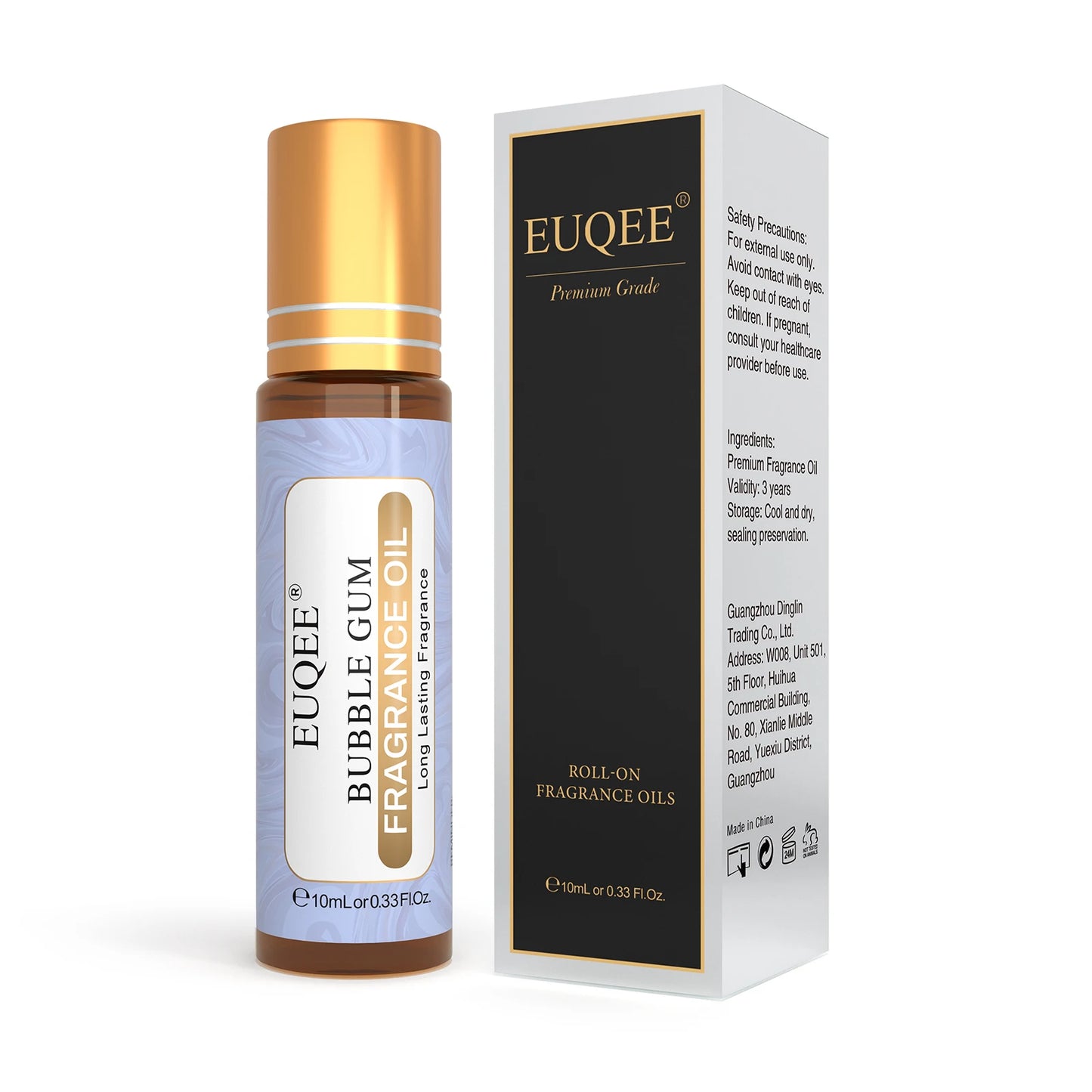EUQEE 10ml Damen Roller Duftöl – Kokosnuss Vanille Bubble Gum Bright Crystal Bombshell Midnight Rose Angel Aromaöle