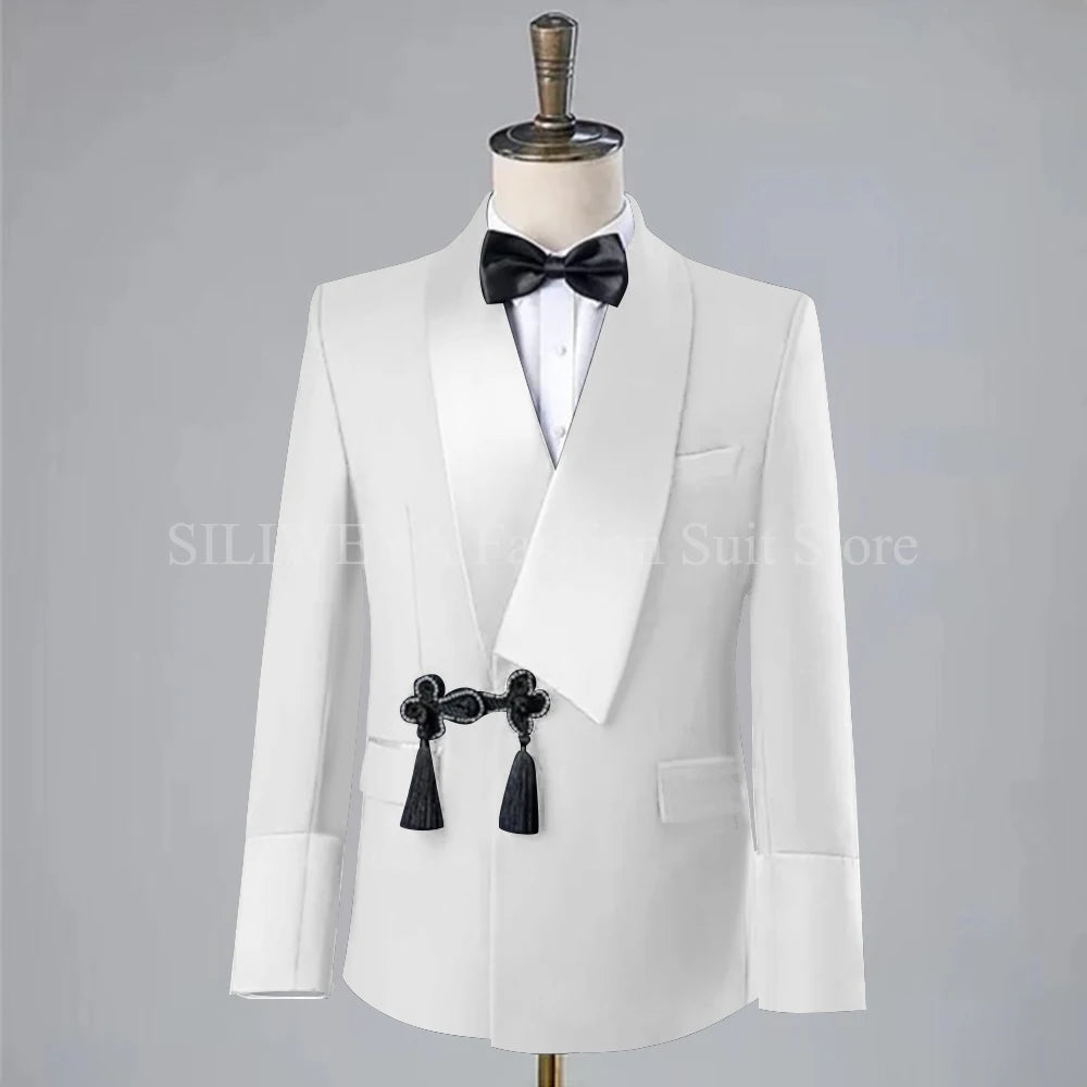 Men Suit Wedding Slim Fit Tassel Shawl Tuxedo