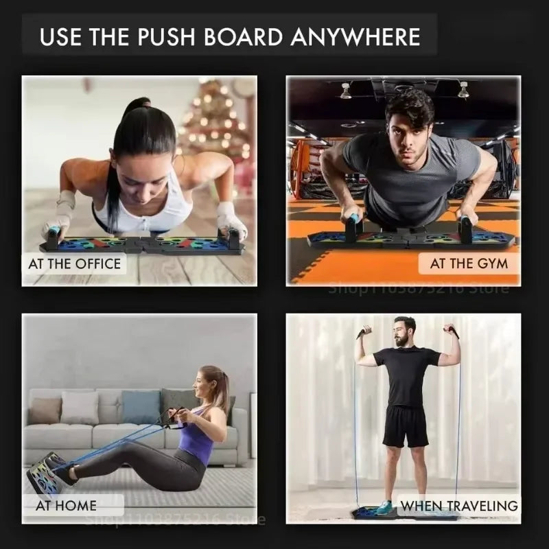 Planche de pompes multifonctionnelle - Équipement de fitness et de musculation, ensemble d'exercices à domicile, barre de pompes pliable, appareil de résistance