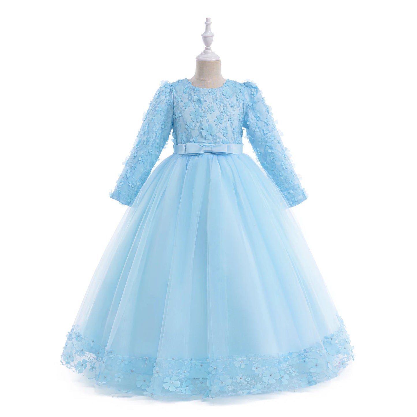 Robes de Soirée Broderie Fleur Fille Robe Décontractée Été Vacances Enfants Vêtements de Soirée Mode Variée Anniversaire Princesse Por