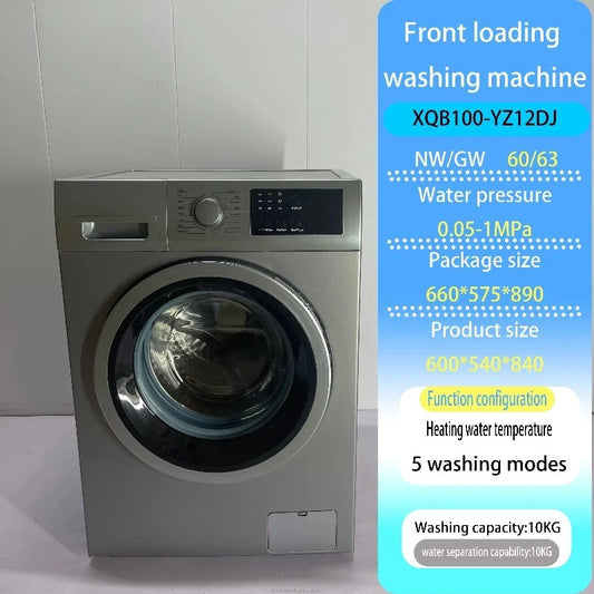10KG Household Washer And Dryer Combo 2-in-1 Compact Washing Machine for Home Use