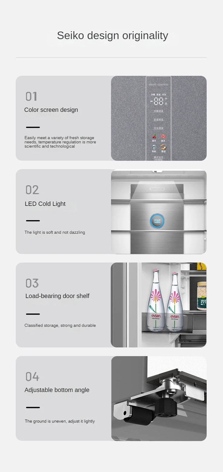 Factory OEM Commercial 4-Door Refrigerator with Bottom Freezer - Bulk Supply for Business & Home Use