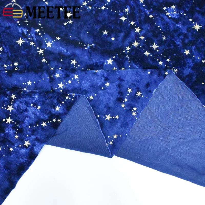 Meetee 45*145cm 90x145cm Polyester-Elasthan-Stoff für Bekleidung Kleiderstoffe DIY Elastischer Samtstoff Nähzubehör