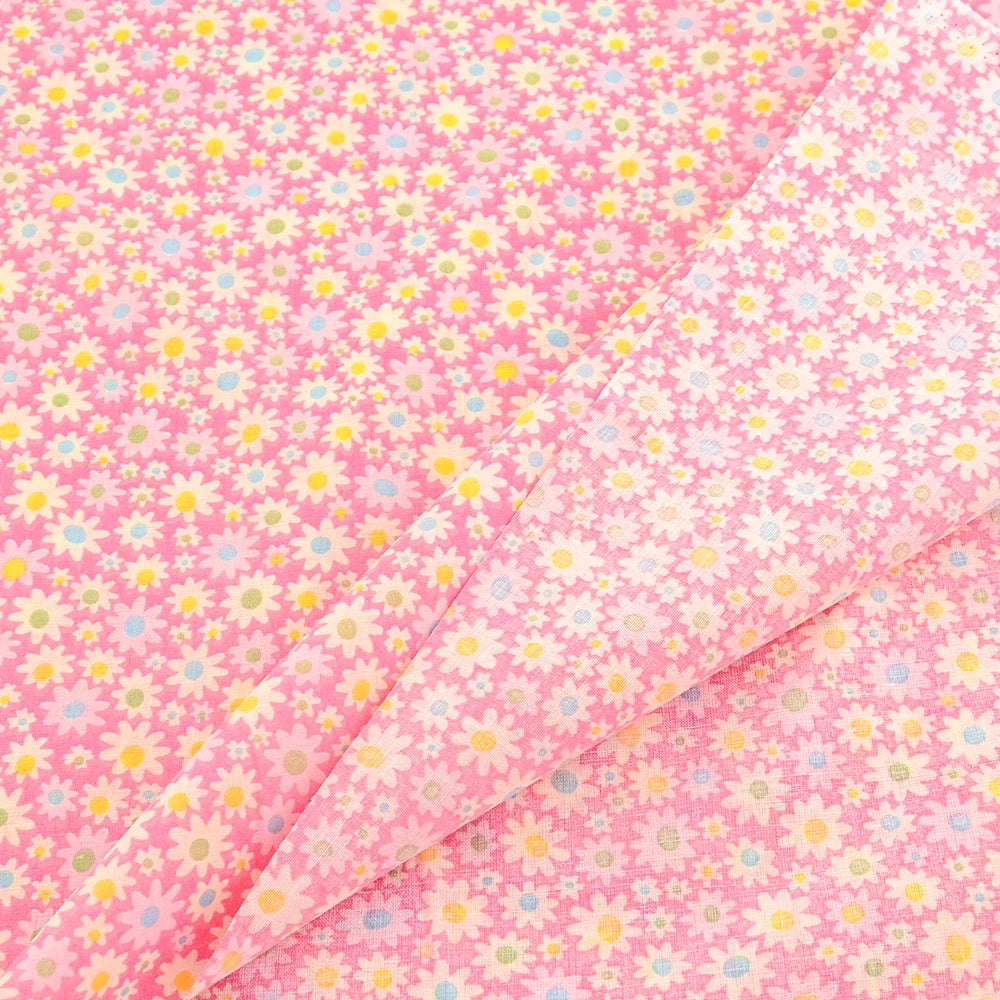Schöner frischer rot bedruckter Stoff mit Blumenmustern, dünner Stoff aus 100 % Baumwolle, Patchwork für DIY-Bastelarbeiten, Heimtextilien, Meterware