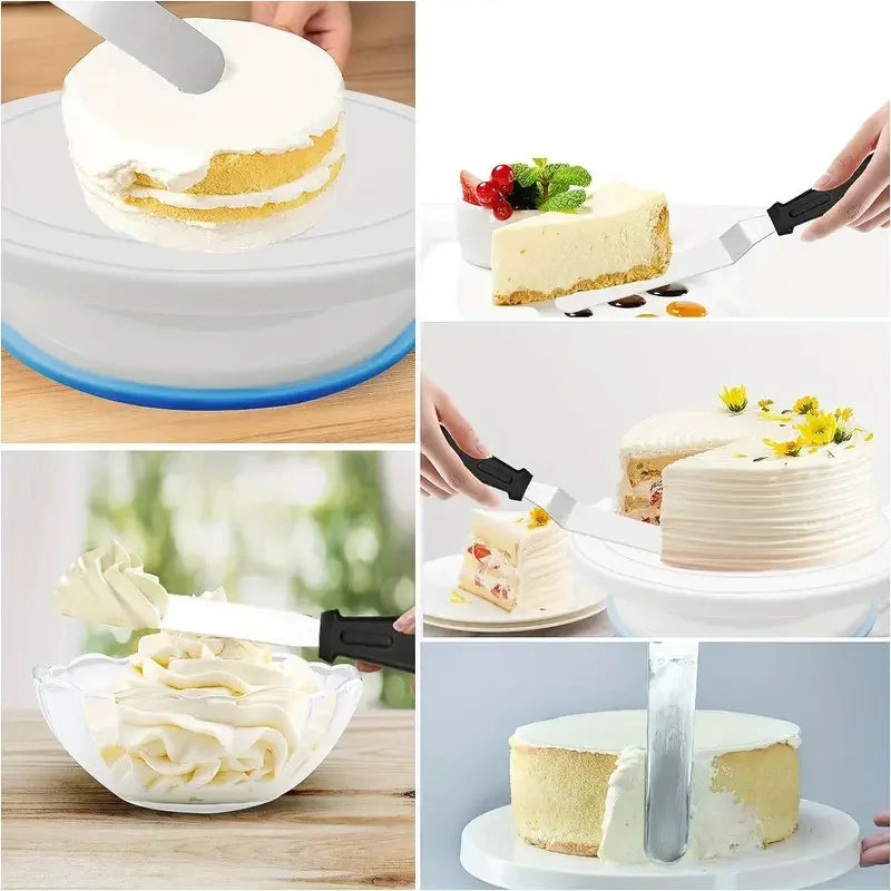 76-Piece Cake Decorating Tool Kit -Non-Slip Turntable For Beginners And Professionals DIY Cream Cookies Cake Making Baking Tools