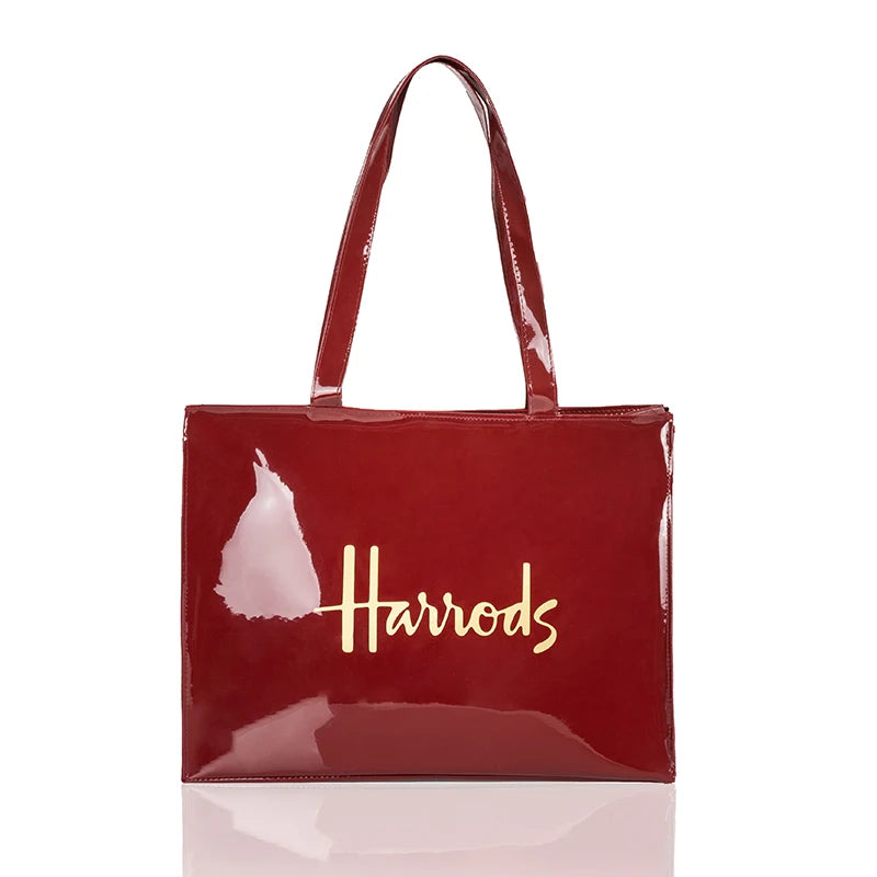 Horizontal Edition PVC Reusable Shopping Bag Eco-friendly London Lady Shopper Bag Large Capacity Waterproof Handbag Shoulder Bag