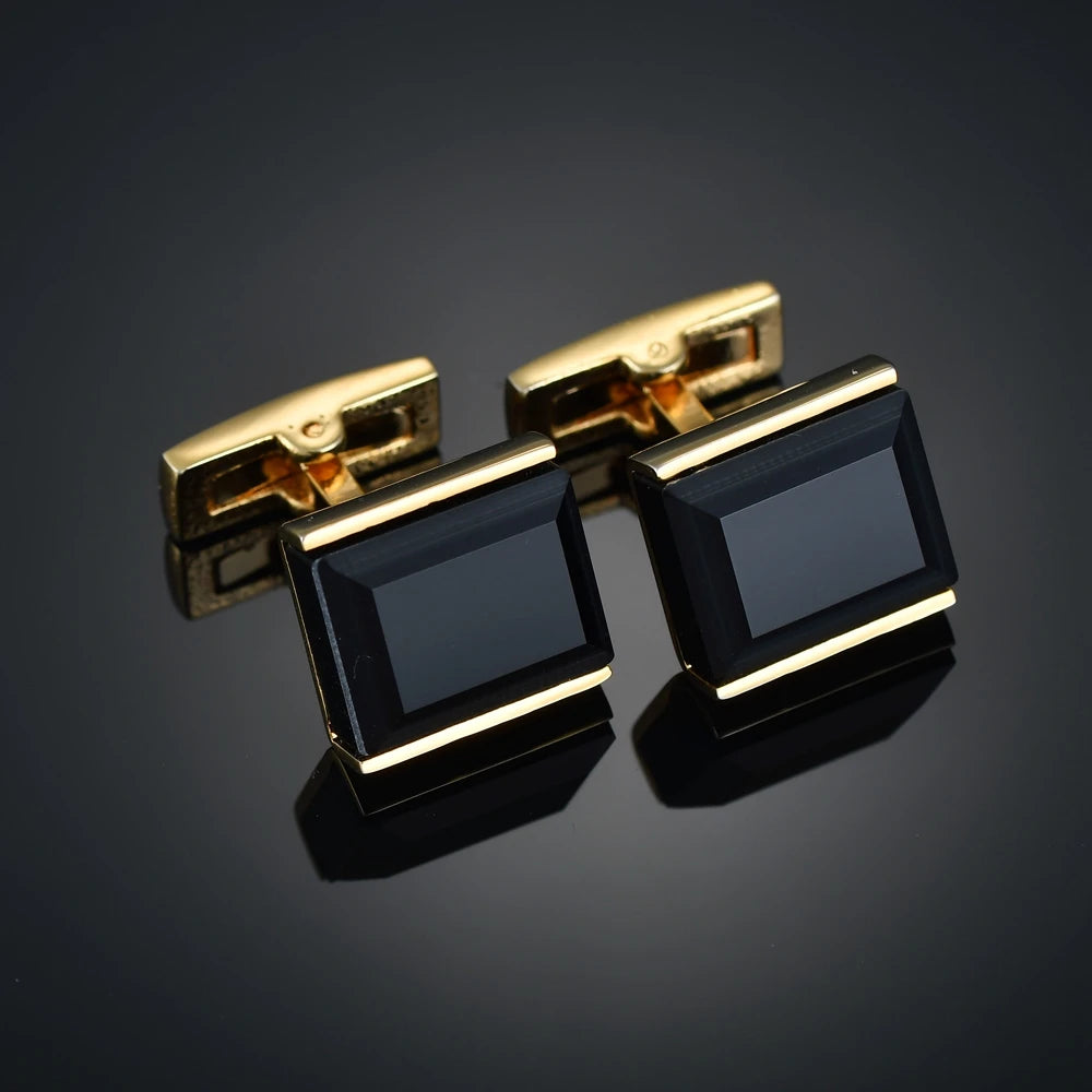 Quality Gems Craft Manschettenknöpfe Blumenmuster Golden Horse Muster Stoff Französische Ovale Hemd gemelos cuff links