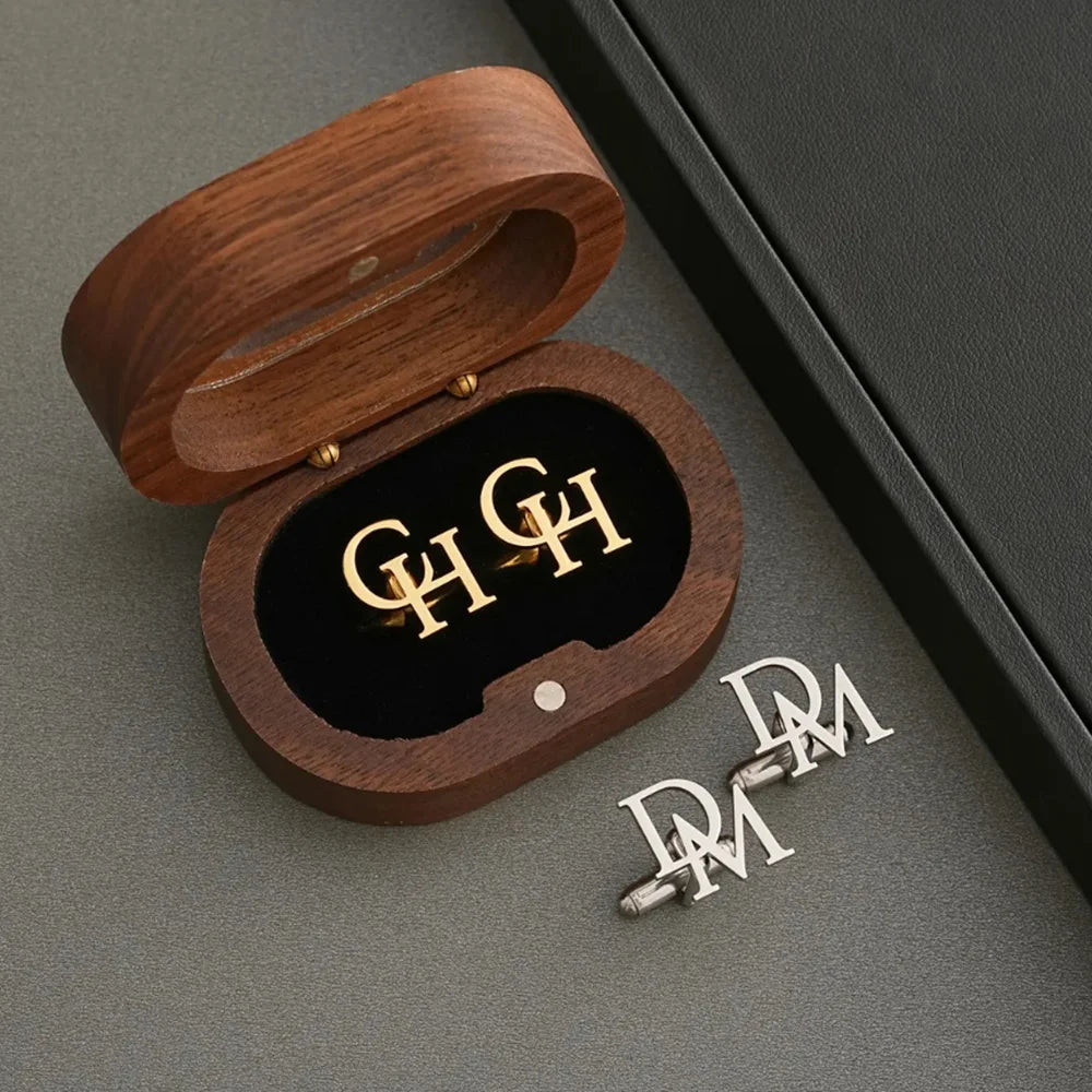 Boutons de manchette initiaux personnalisés pour les mariages. Préparez des cadeaux de mariage pour lui. Préparez des boutons de manchette pour hommes. Préparez des cadeaux pour papa