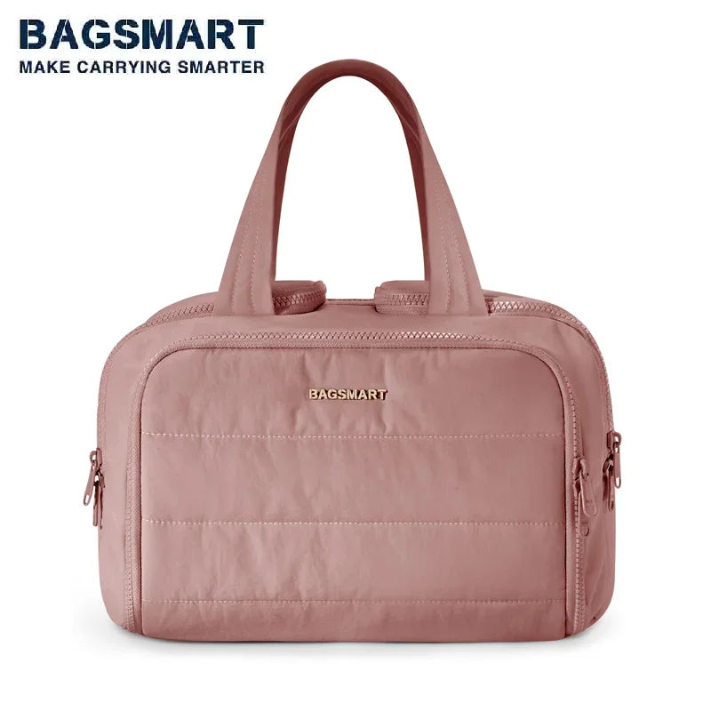 BAGSMART Kulturbeutel mit großer Kapazität, Make-up-Tasche mit Öffnung, tragbare Kosmetiktasche mit Griff für Accessoires und Toilettenartikel