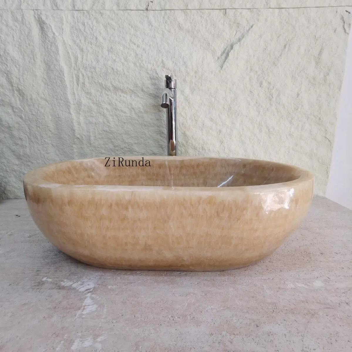 Natursteinreis Topas Podestbecken Jadeschalen Waschbecken oval anpassbar Hotelwaschbecken