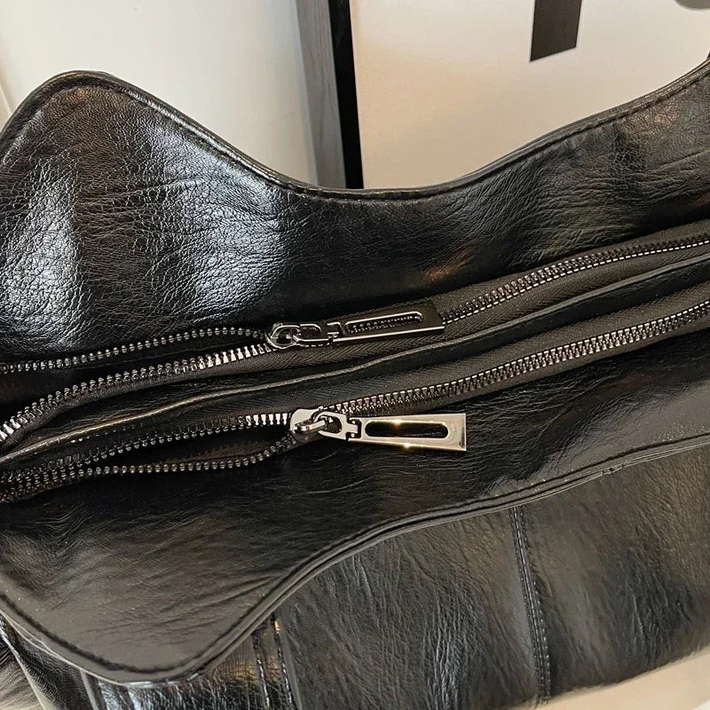 Heiß begehrte Umhängetasche mit weichem Innenfach 2024Hochwertige Damentasche in Kontrastfarben Mode Reißverschluss PU Damenhandtasche