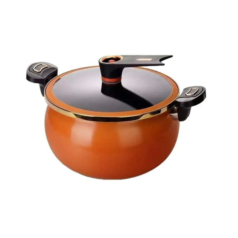 Multi-Functional 7 L Chubby Micro-Pressure Pot Large Capacity Universal Soup Pan Visible Cover Non-Stick Stew Pot Stove