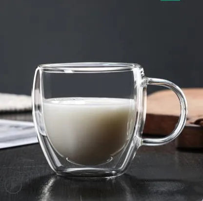 150/250/350/450ml Double Wall Coffee Mugs High Borosilicate Glass Heat Resistant Milk Juice Water Cup Espresso Shot Glasses