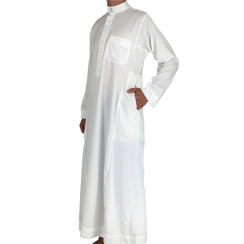 Islamische Kleidung Herren Langarm Locker Muslimische Männer Saudi-Arabien Pakistan Kurta Muslimische Kostüme Muslimisches Kleid Kaftan Thobe