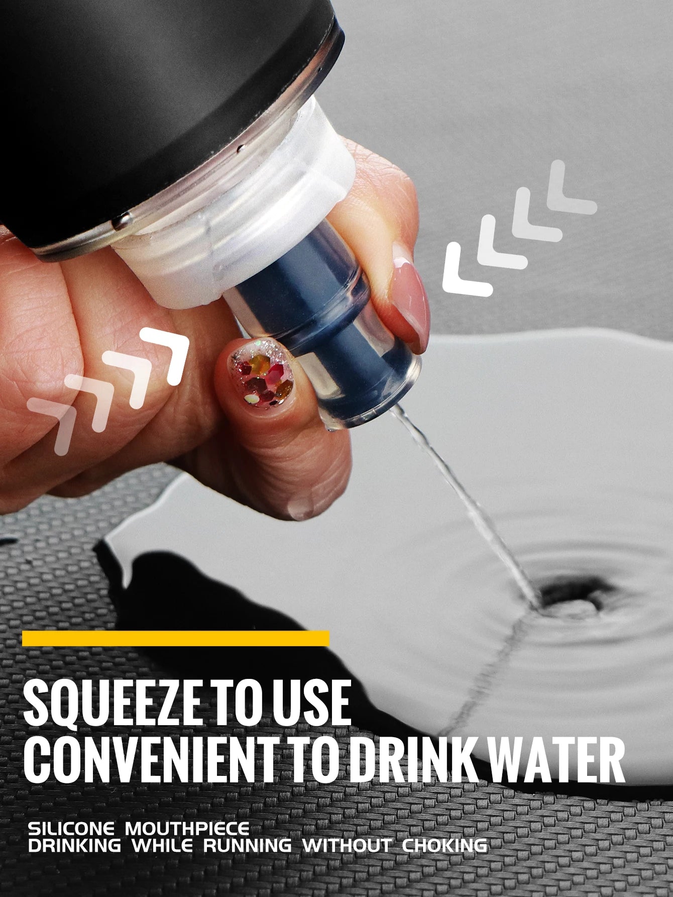 WRELS Trinkflasche TPU Faltbare Soft Flask Outdoor Sport Wasserbeutel Faltbare Trinkflasche 500ml für Laufen Camping BPA-frei