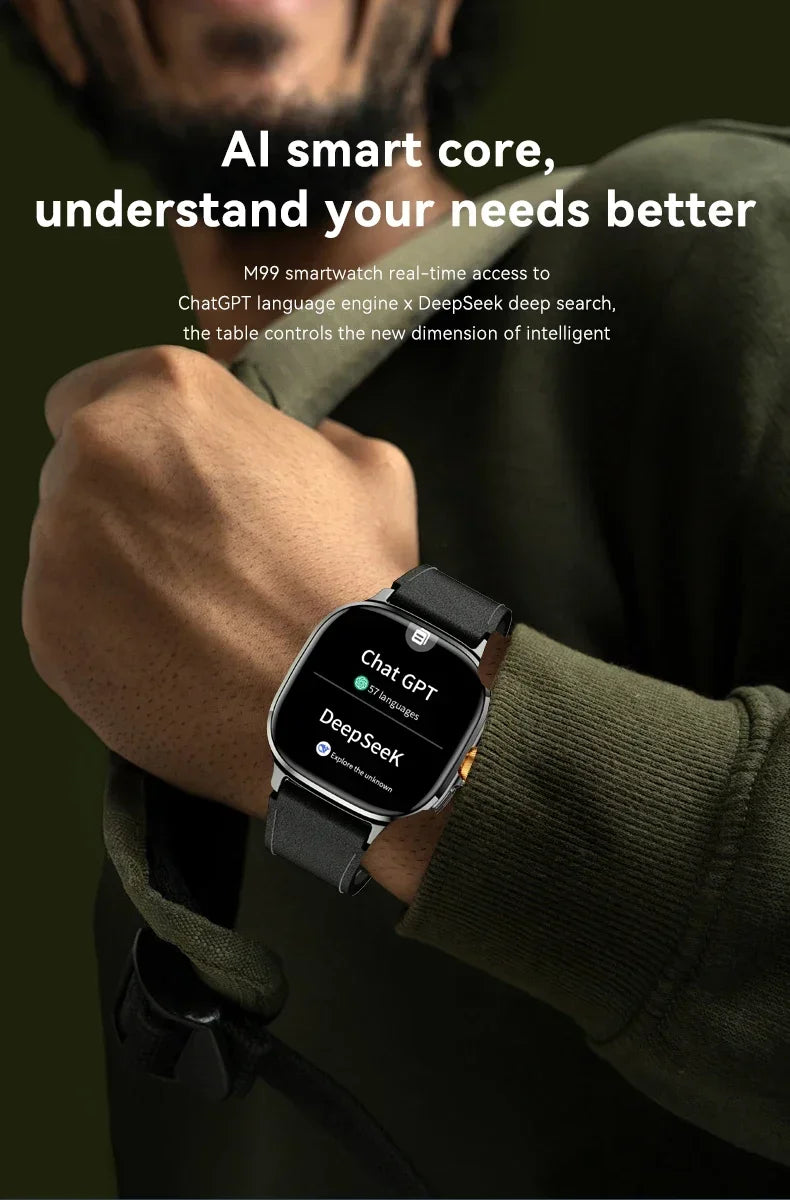 M99 5G Smartwatch: 2,4" AMOLED-Bildschirm, drehbare Kamera, SIM- und WLAN-Unterstützung für eigenständige Anrufe und soziale Medien.