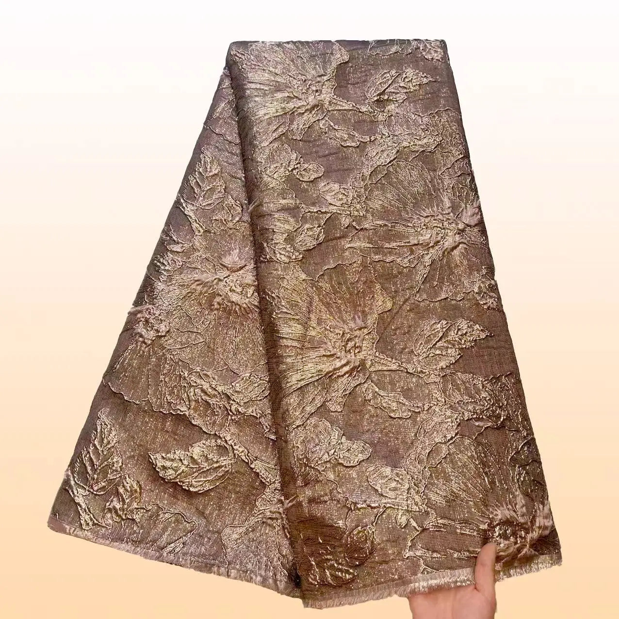 Hochwertiger Jacquard-Spitzenstoff 5 Yards Französischer Brokatstoff