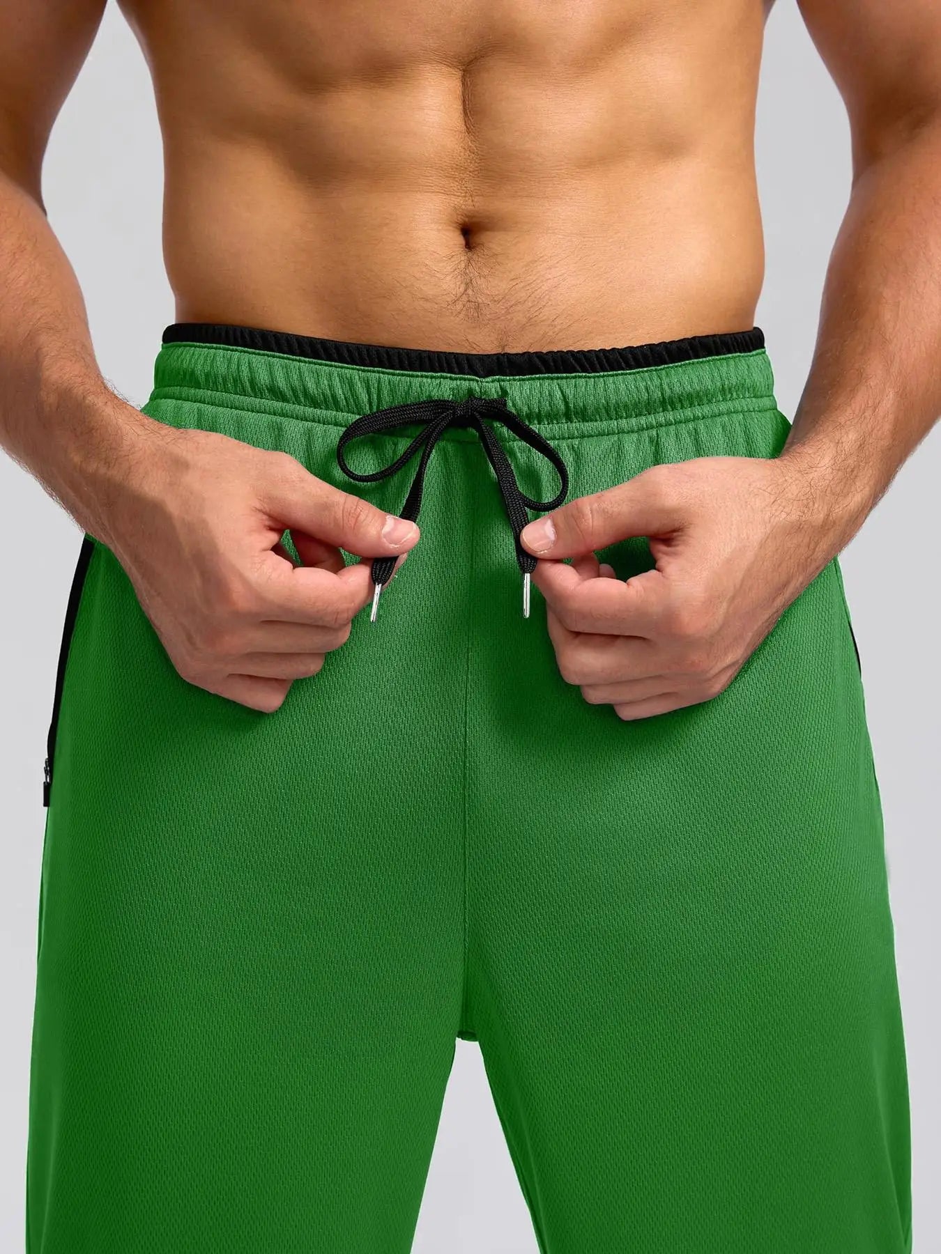 Pantalon de sport léger, respirant et à séchage rapide pour homme, avec taille élastique et poches zippées, idéal pour la gym, les loisirs, la course et la randonnée
