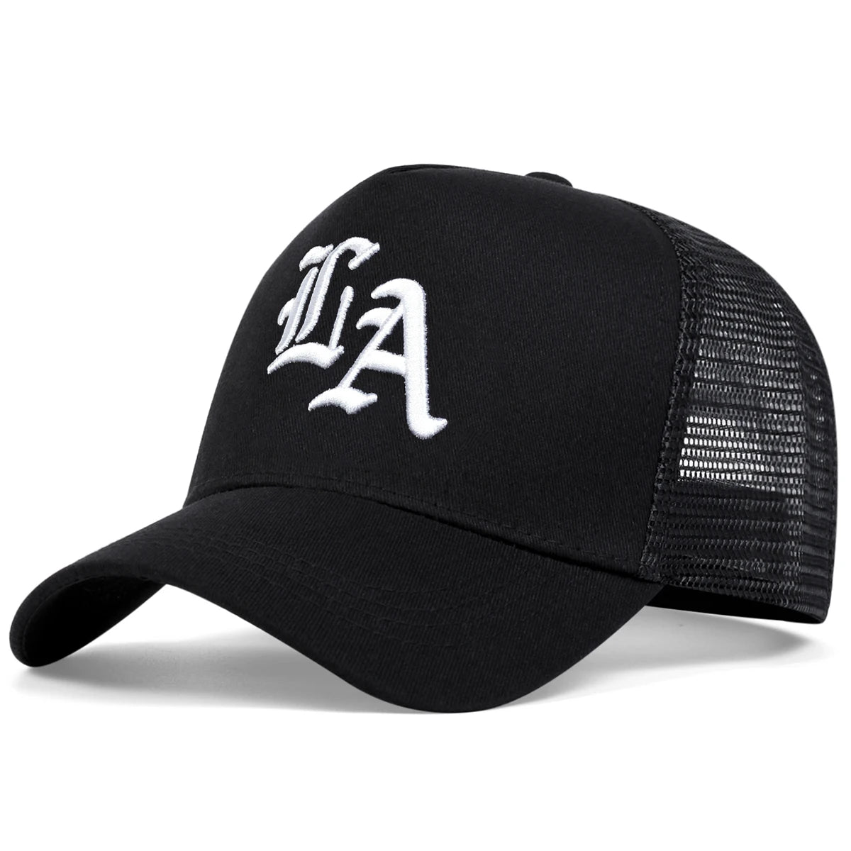 Unisex LA Stickerei Baseball Netzkappen Hip Hop Cap Frühling Sommer Outdoor Verstellbare Freizeithüte Sonnenhut
