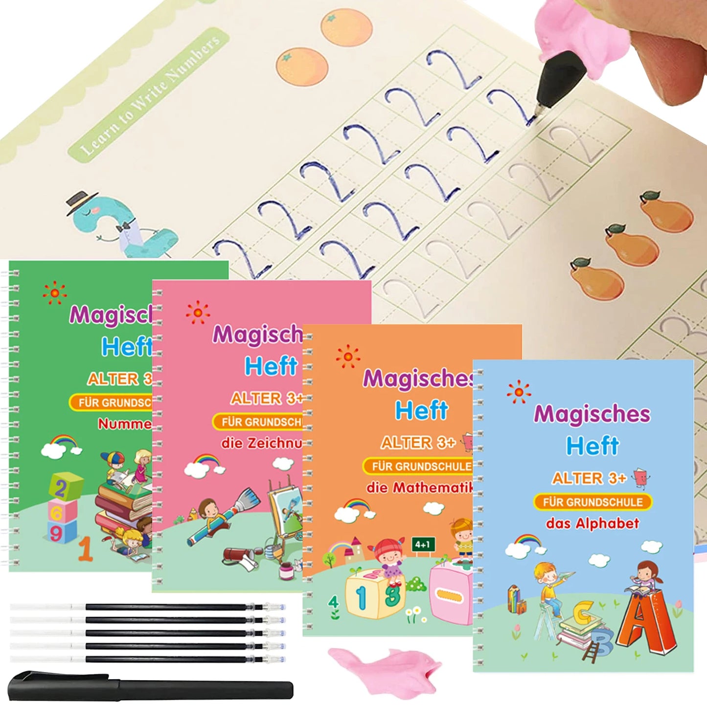 Sank Magic Practice Deutsch Übungsbuch Stift Spanisch Kalligraphie Für Kinder Kostenloses Abwischen Englisch Französisch Wiederverwendbares Schreiblernbuch Kostenloser Versand