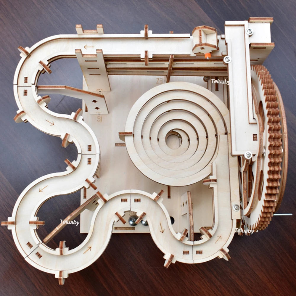3D Holzpuzzle Murmelbahnen Mechanische Puzzles Selbstbau-Spielzeug STEAM Lernspielzeug Modellbausätze für Kinder und Erwachsene Geschenk