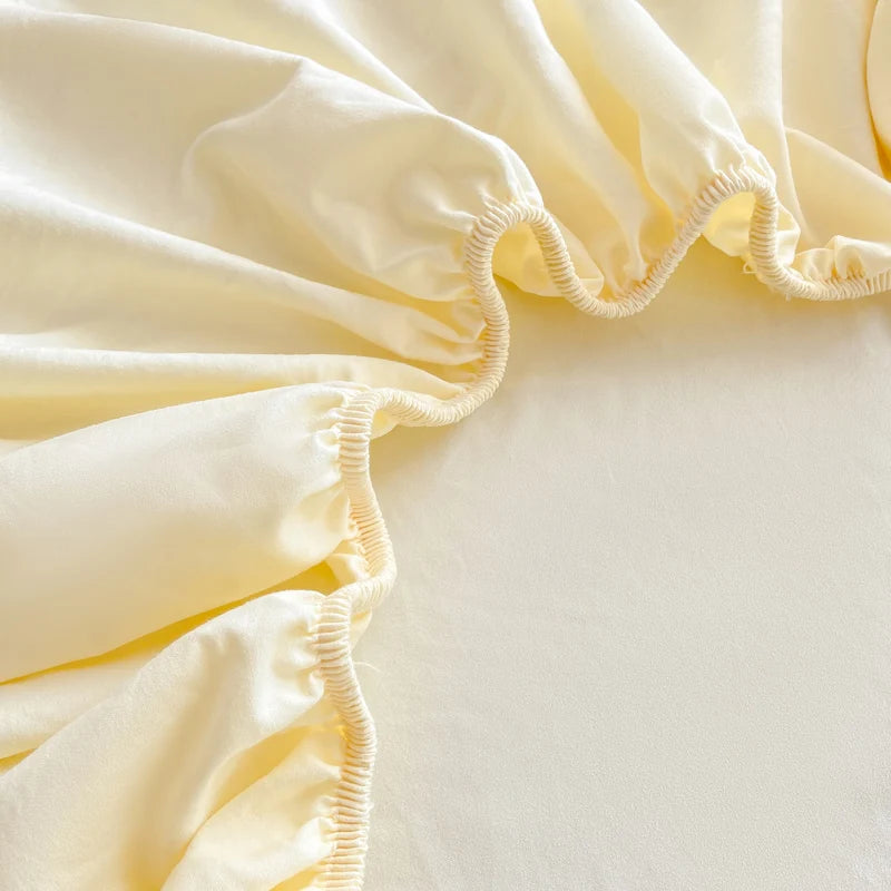 Drap-housse en coton doux avec élastiques, couleur unie, antidérapant, pour lit double, King, Queen, 140/160/200