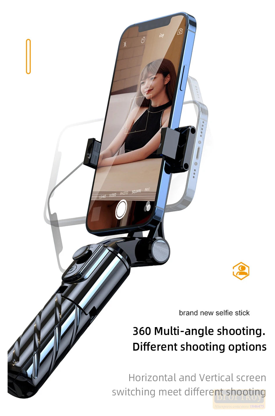 Tragbares Mini-Kamera Bluetooth Wireless Selfie Stick Stativ mit Fernbedienung für iPhone 14 13 12ProMax Smartphone Selfiestick Einbeinstativ