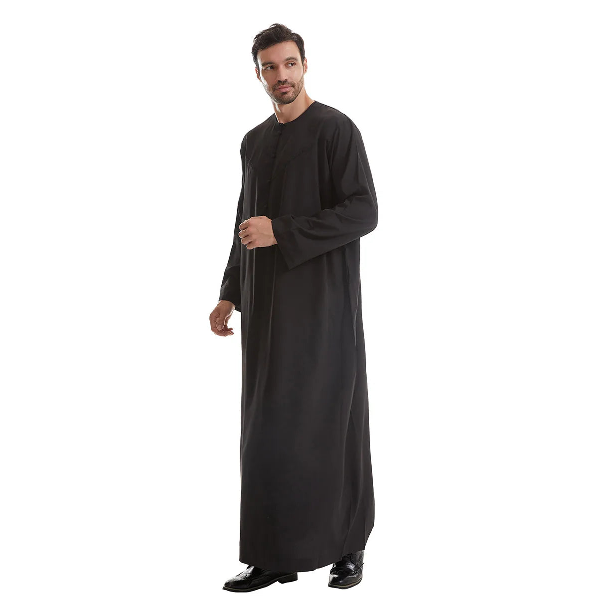 New 2024 Eid Muslim Islamic Middle East Abaya Dubai Malaysia Loose Gown Button Shirt Men Clothing Jalabiya Abayas Ramadan Caftan
