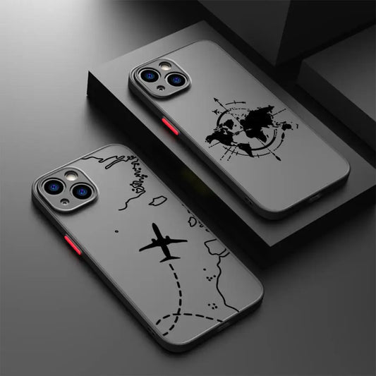 Line Airplane Topographic Back Phone Cover Case for iPhone 14 XS 7 8 15 Plus 13 Mini 16 Pro Max 12 17 Air 16e 11