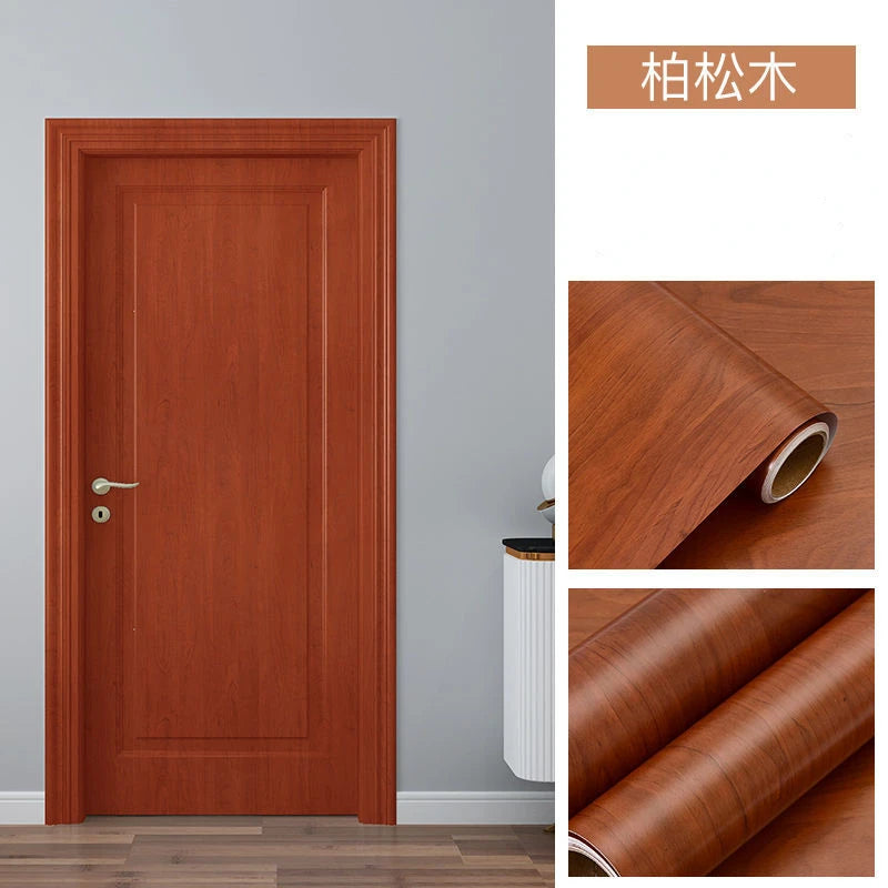 90CM Width Wood Grain PVC Wallpaper for Door Wardrobe Cupboard Table Furniture Waterproof Self Adhesive Stickers Home Decor Film