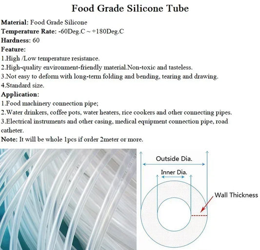 1m Colorful Silicone Tube ID 1 2 3 4 5 6 7 8 9 10 12 14 16 18 20 25mm Food Grade Tubing Flexible Drink Pipe Water Hose
