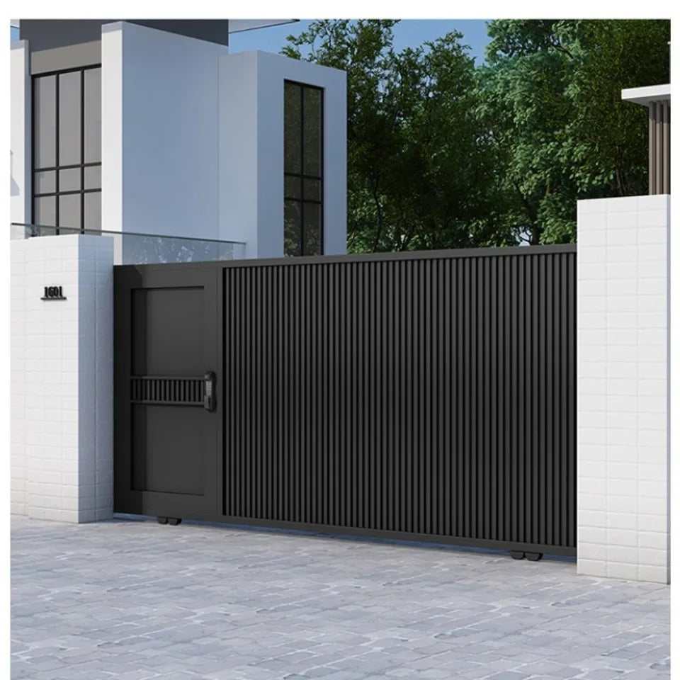EXW Porte coulissante de villa en alliage d'aluminium moderne et simple, jardin extérieur, traduction artistique électrique, entrée de garage sécurisée.