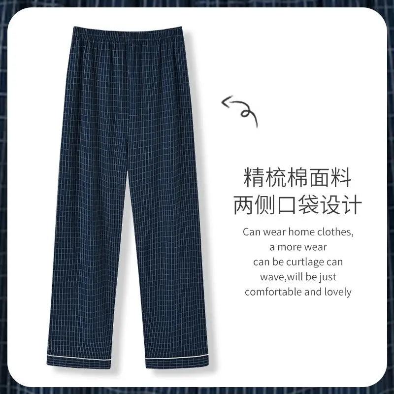 Nouveau style Vente chaude Coton carreaux Pyjama Pantalon pour Adultes Ameublement Coton Pantalon Coton Pyjama Homme Bas de sommeil Vêtements d'intérieur